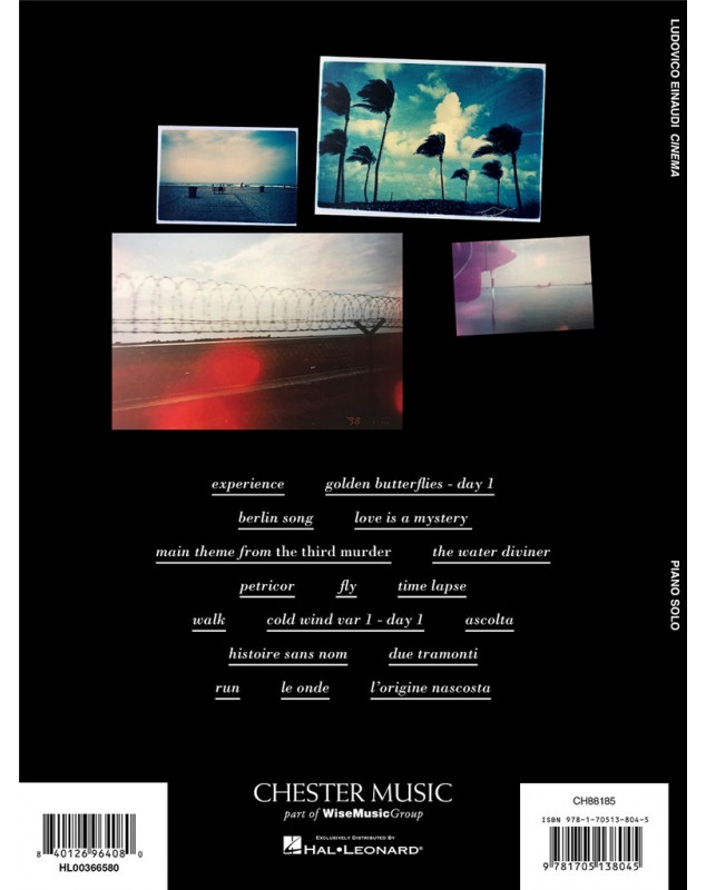 Cinema - Partition pour Piano - Ludovico Einaudi - Chester Music