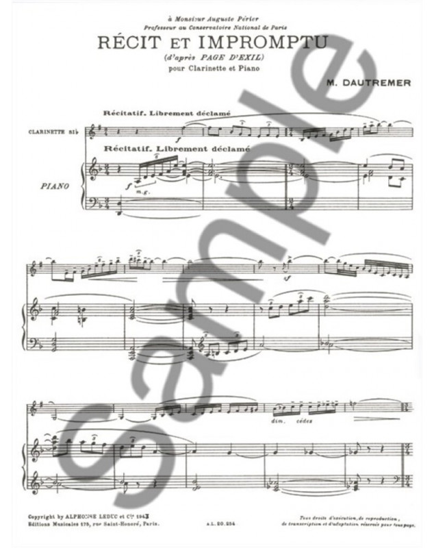 M. Dautremer : Récit Et Impromptu