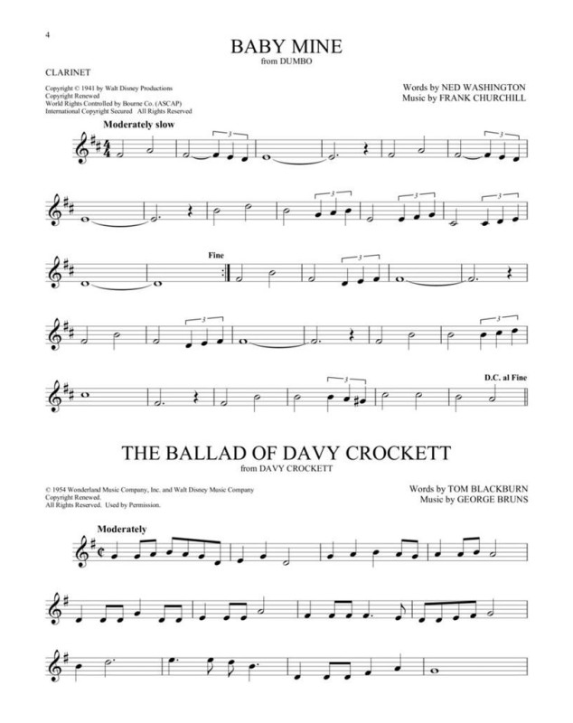 101 Disney Songs for Clarinet   Clarinette Recueil 101 Songs TV, Film, Comédie musicale   9781540002341 888680707163 HL00244106