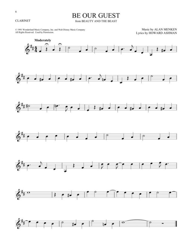 101 Disney Songs for Clarinet   Clarinette Recueil 101 Songs TV, Film, Comédie musicale   9781540002341 888680707163 HL00244106