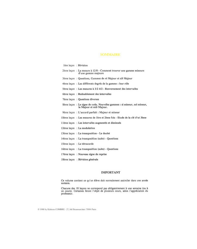 Le Guide de formation musicale Vol.4 - Préparatoire 2 - Combre