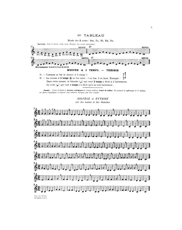 Solfège Populaire - Clé De Sol - Ernest Van de Velde