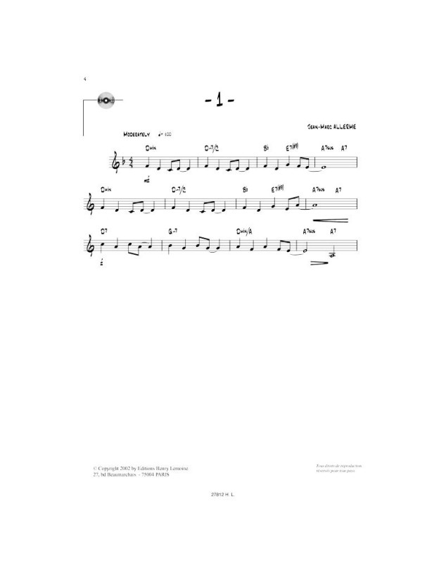 Jazz Attitude Vol. 1 - Clarinette - Jean-Marc Allerme - Henry Lemoine