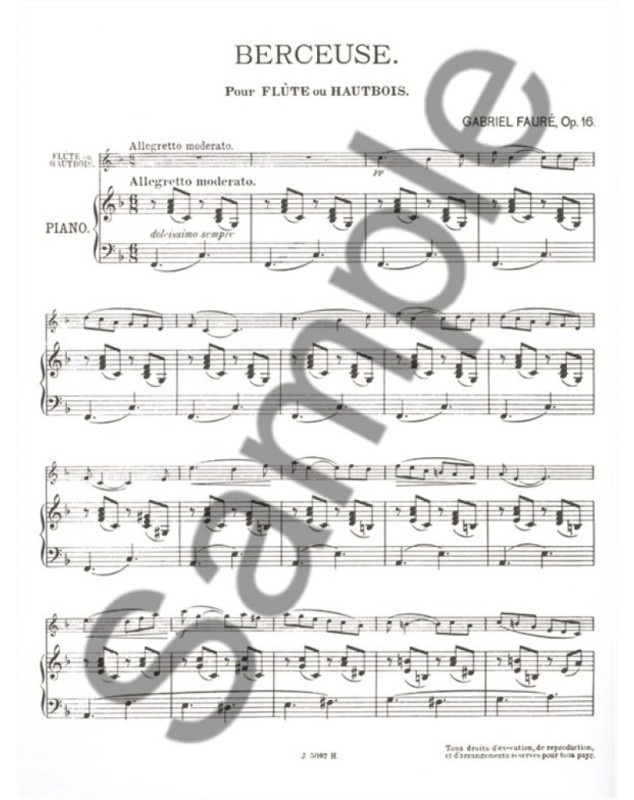 Gabriel Fauré : Berceuse Op.16 - Flûte et Piano