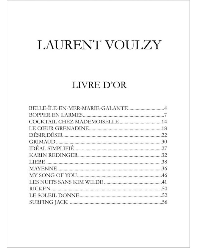 Laurent Voulzy : Livre d'Or