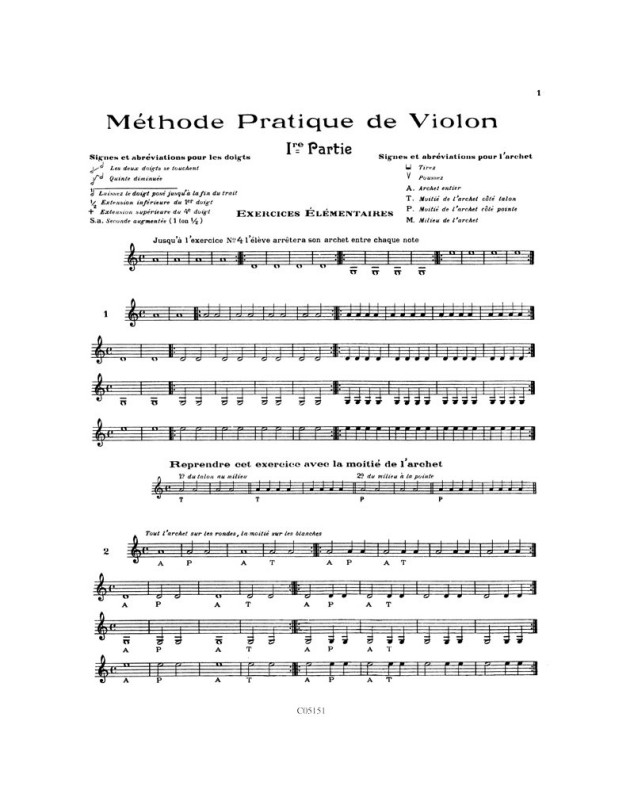 Méthode pratique de violon d'après Mazas Vol.1 - E. Thibaux - Combre