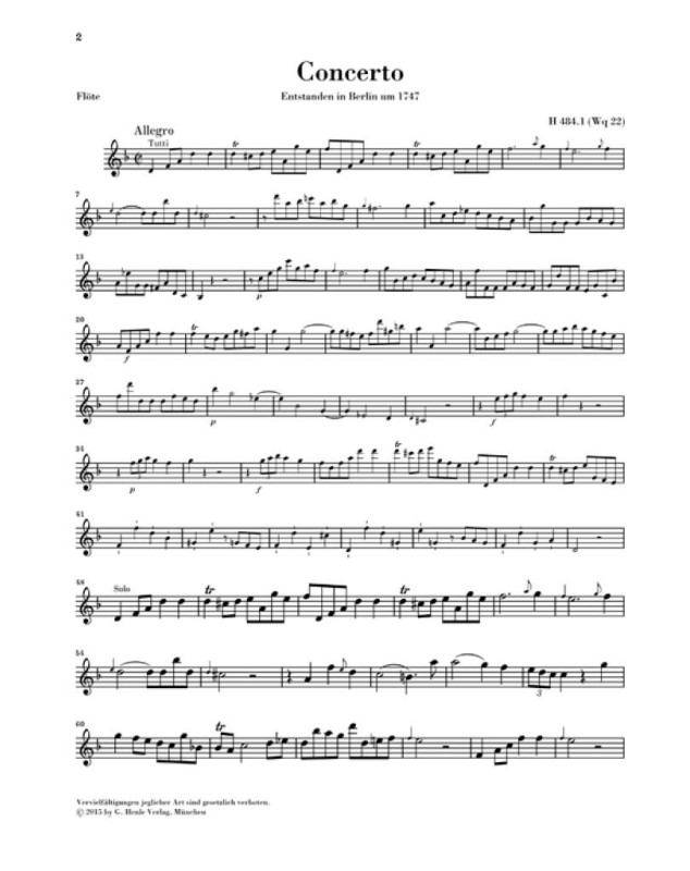 Carl Philipp Emanuel Bach : Concerto pour Flûte en ré mineur Wq 22