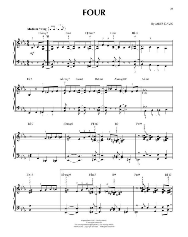 Bebop Jazz - Recueil pour Piano - Editions Hal Leonard