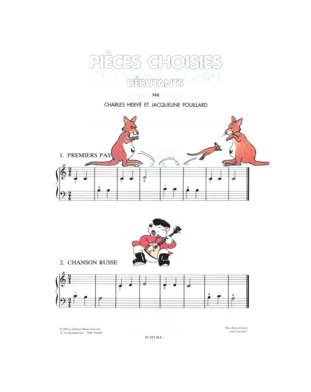 Charles Hervé et Jacqueline Pouillard : Pièces choisies pour débutants