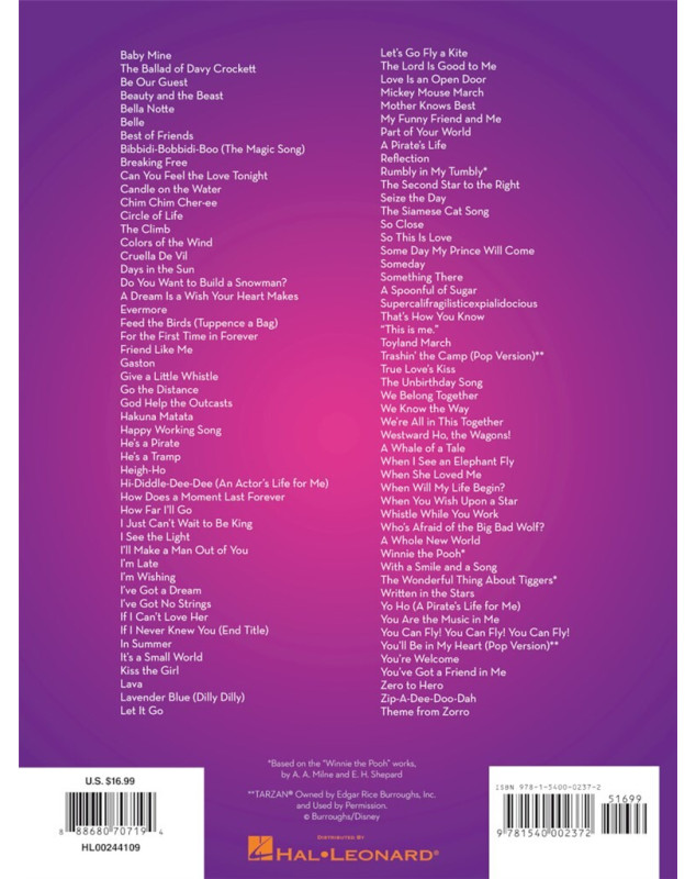 101 Disney Songs for Trumpet   Trompette Recueil 101 Songs TV, Film, Comédie musicale   9781540002372 888680707194 HL00244109