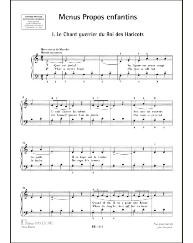 Erik Satie : Menus Propos Enfantins