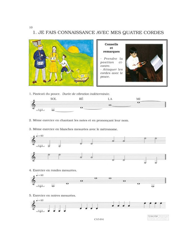 Le violoniste - méthode illustrée débutants - Francis-Paul Demillac