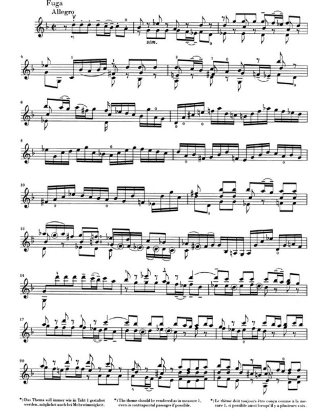 Six Sonates et Partitas BWV 1001-1006 pour Violon solo