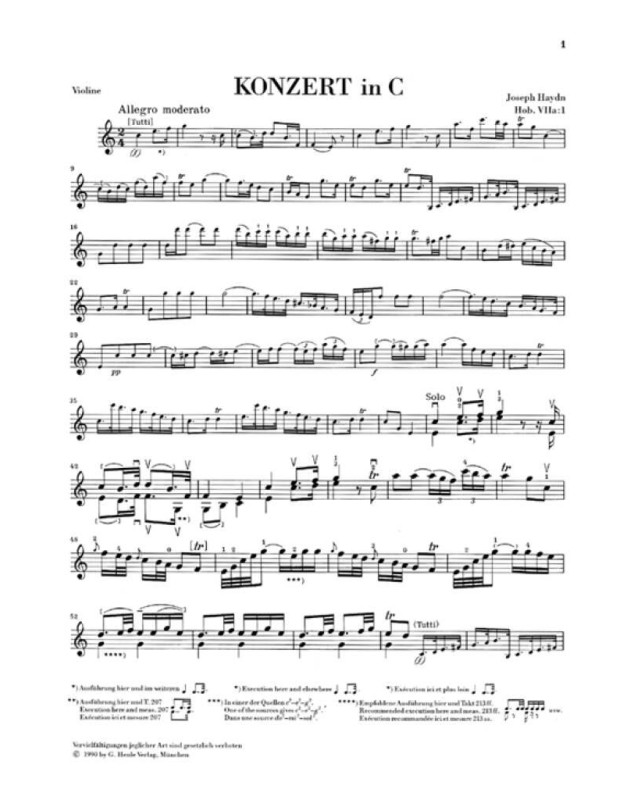 Haydn : Concerto pour violon en Ut majeur Hob. VIIa:1