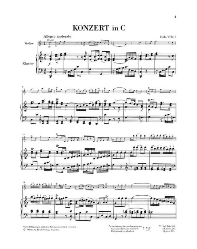 Haydn : Concerto pour violon en Ut majeur Hob. VIIa:1