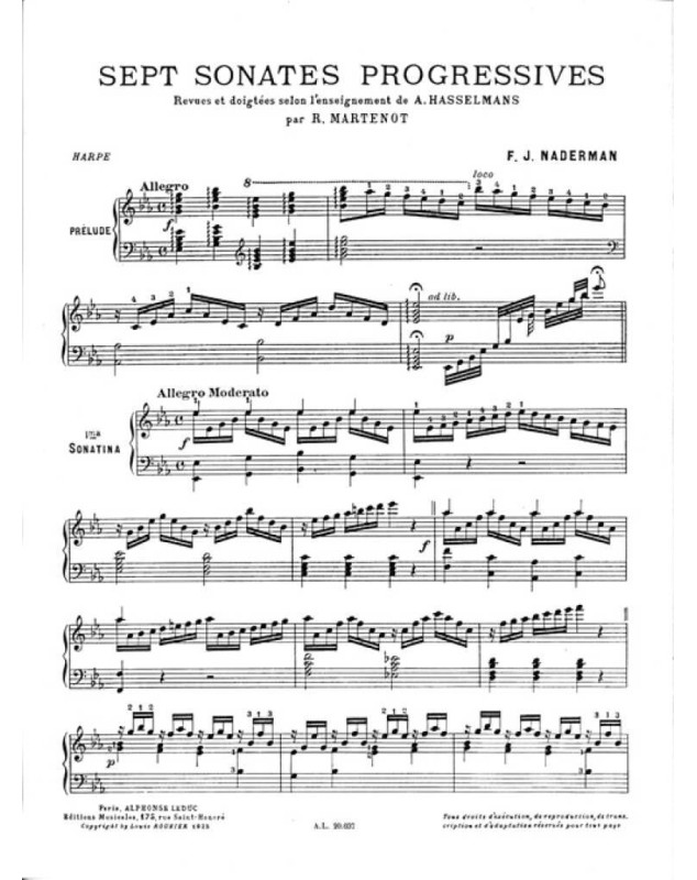 François-Joseph Naderman : Sept (7) Sonates Progressives