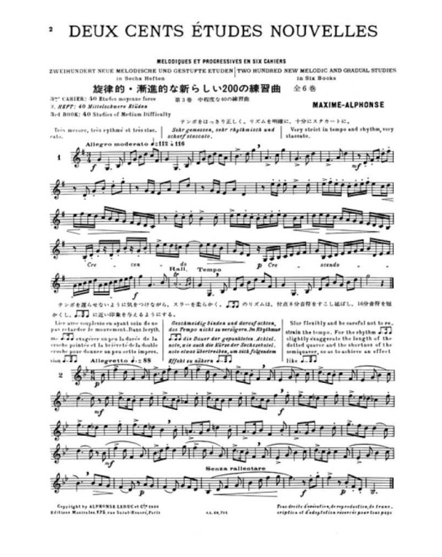 Maxime-Alphonse : 200 Études Nouvelles Mélodiques et Progressives Volume 3