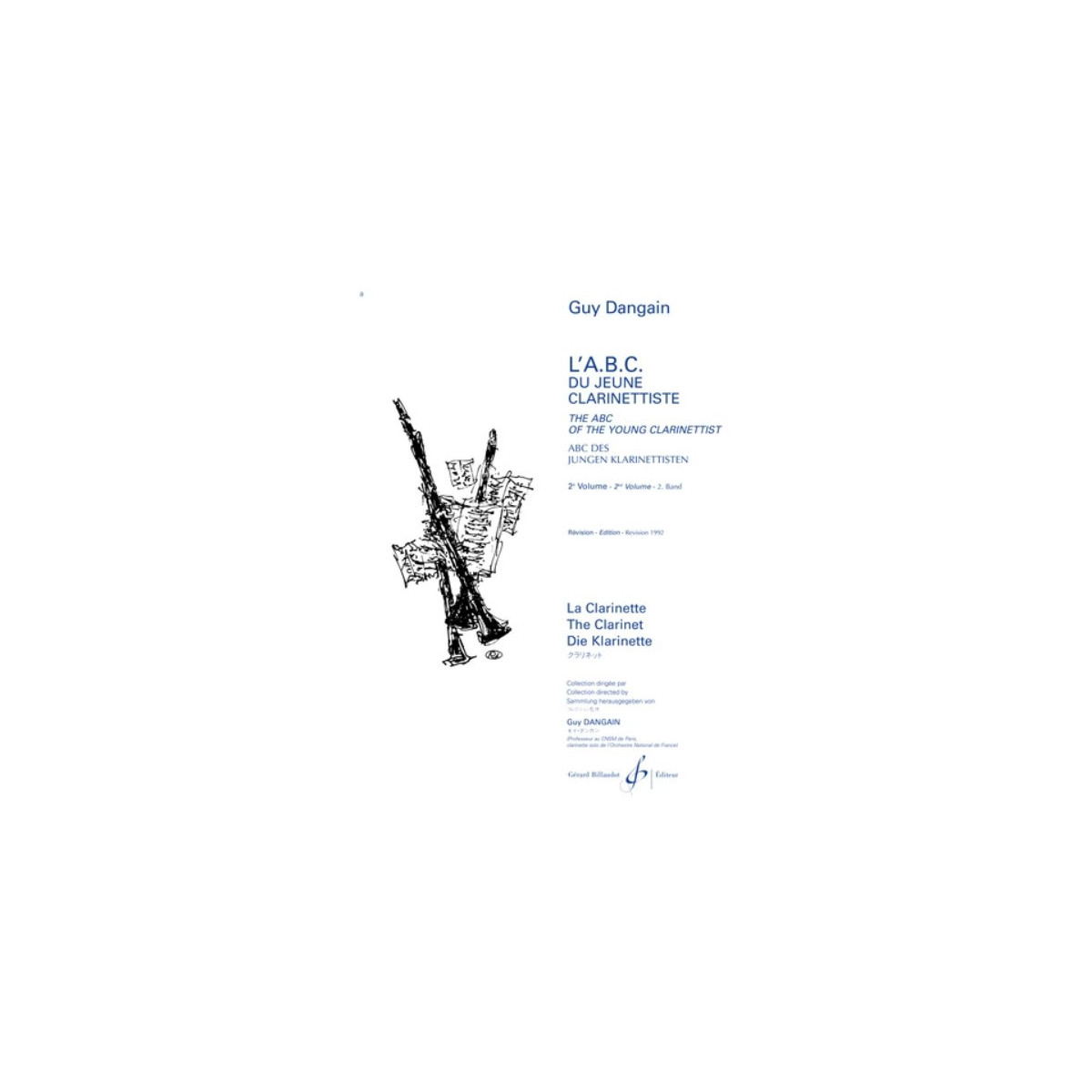 Guy Dangain  : L'Abc Du Jeune Clarinettiste Volume 2