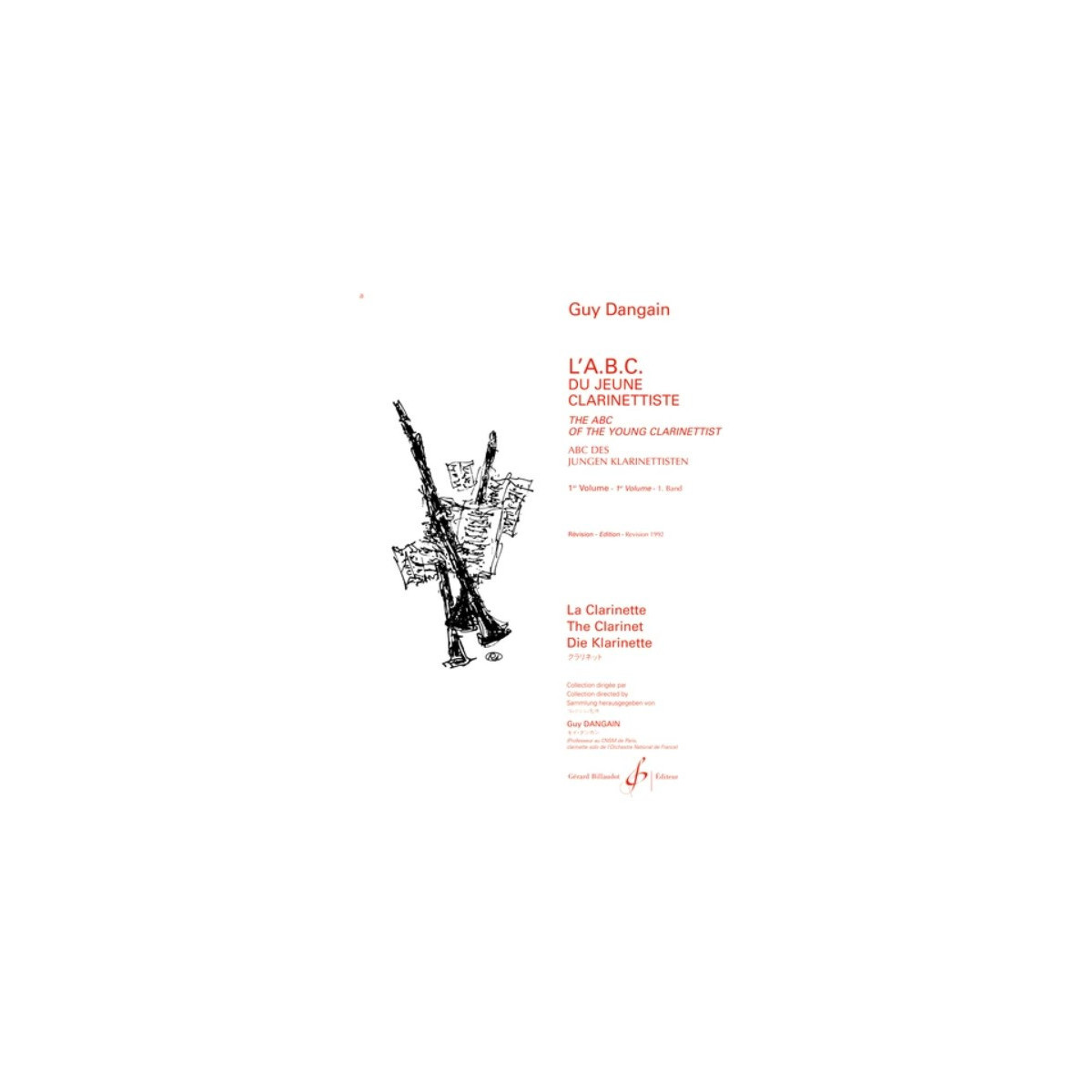 Guy Dangain : L'A.B.C. du jeune Clarinettiste - Volume 1