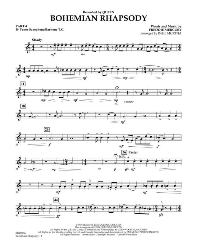Freddie Mercury - Quenn - Paul Murtha : Bohemian Rhapsody - Flex-Band