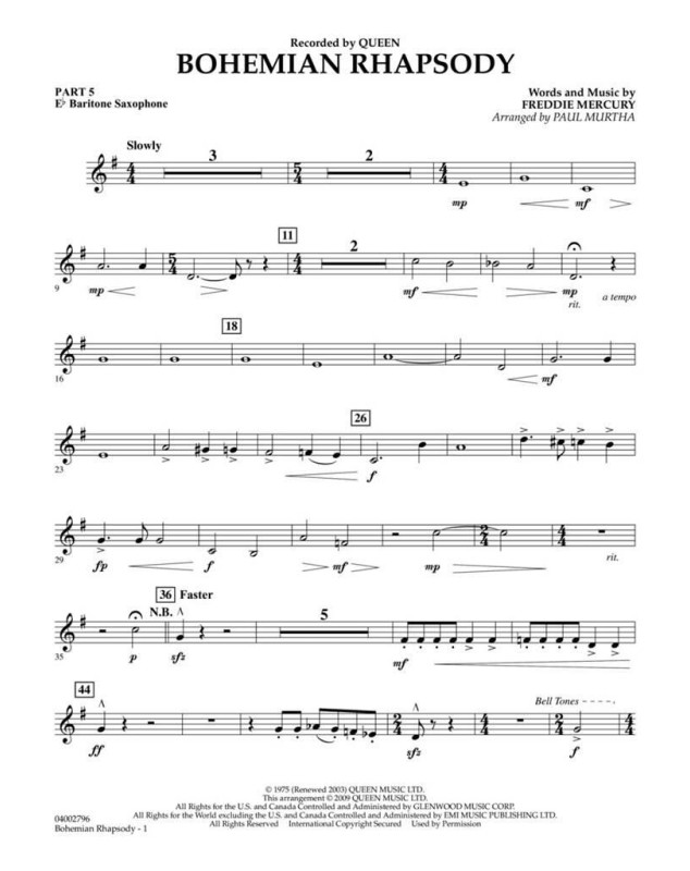 Freddie Mercury - Quenn - Paul Murtha : Bohemian Rhapsody - Flex-Band