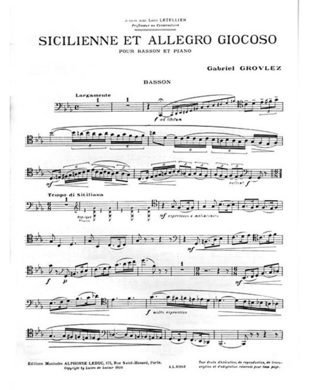 Gabriel Grovlez : Sicilienne and Allegro Giocoso