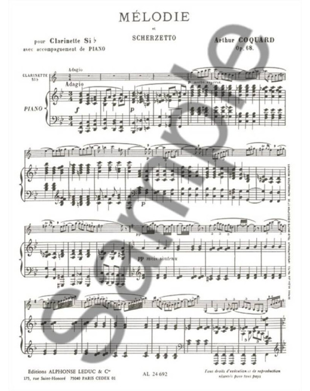 Arthur Coquard : Mélodie Et Scherzetto Op.68