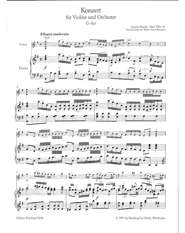 Franz Joseph Haydn : Concerto pour Violon en Sol Majeur Hob. 7a : 4