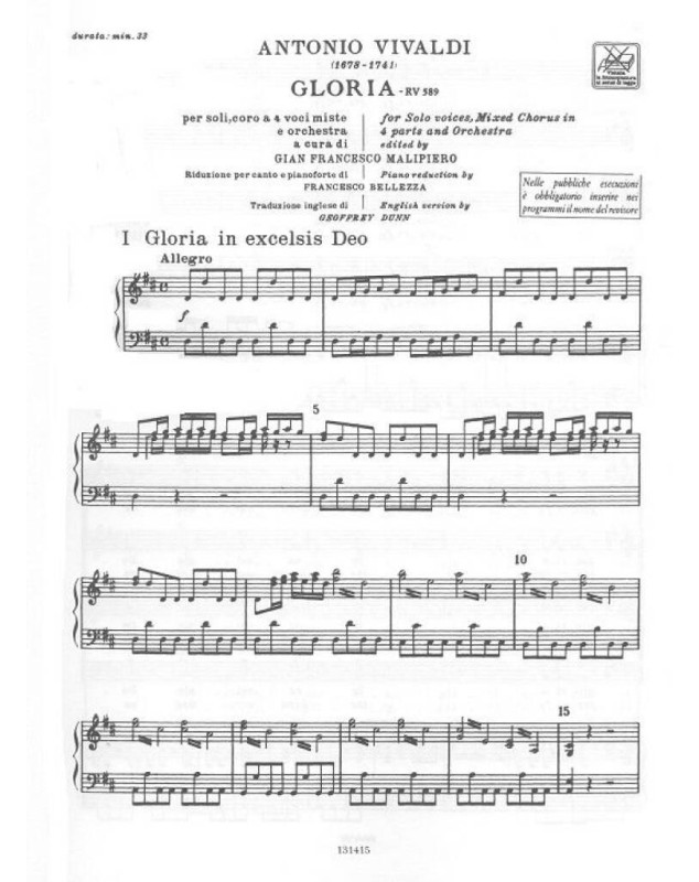 Antonio Vivaldi : Gloria RV.589