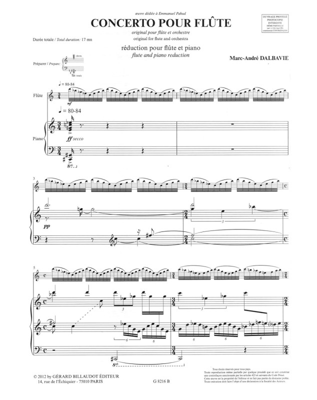 Marc-André Dalbavie : Concerto Pour Flûte