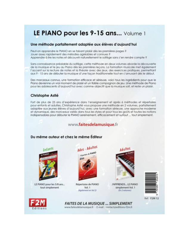 Christophe Astié : Le Piano Pour Les 9-15 Ans Vol 2