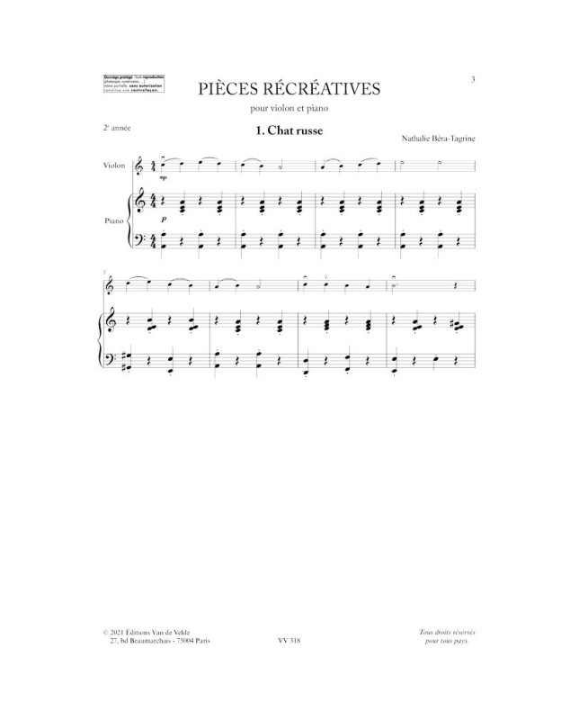 BERA-TAGRINE Nathalie et TRACHIER Francine : Pièces récréatives Vol.2