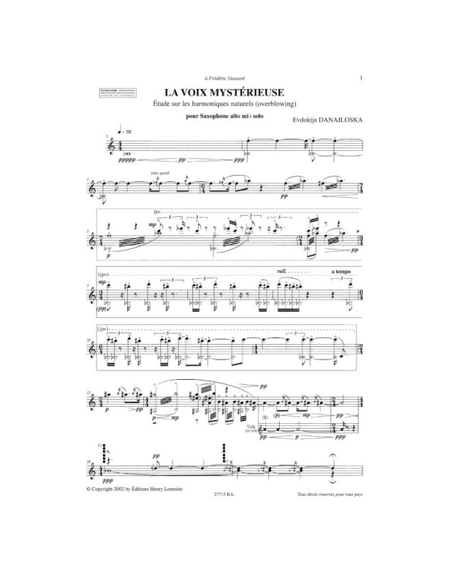 Etudes pour saxophone Vol.1 - Claude Delangle - Henry Lemoine