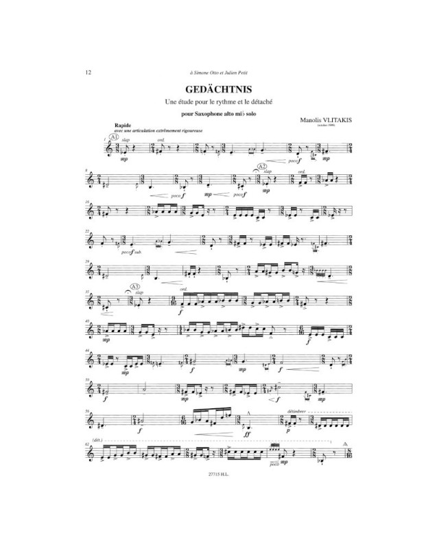 Etudes pour saxophone Vol.1 - Claude Delangle - Henry Lemoine