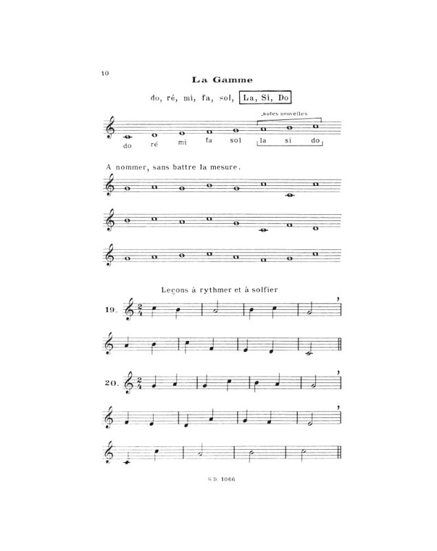 Jeanne Bourcier : Le Premier solfège Vol.1 - Clé de Sol