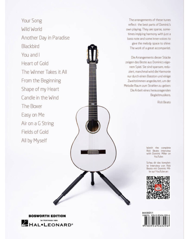 Dominic Miller : Song Classics for Guitar Solo