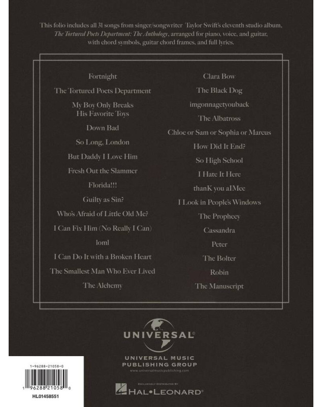 Taylor Swift : The Tortured Poets Department - PVG