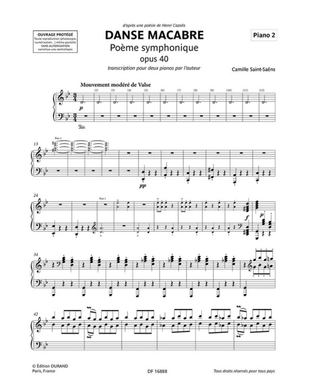 Camille Saint-Saëns : Danse Macabre