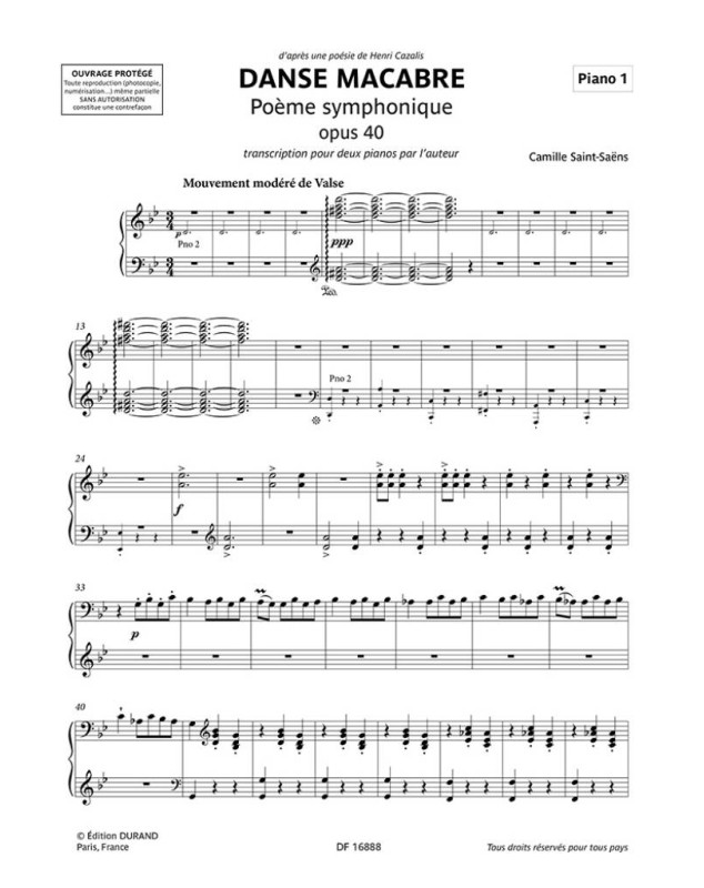 Camille Saint-Saëns : Danse Macabre