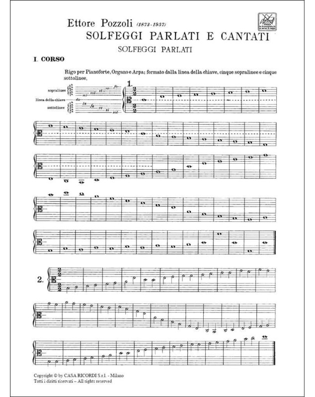 Ettore Pozzoli : Solfeggi Parlati E Cantati