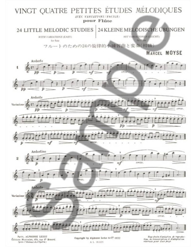Marcel Moyse : 24 Petites Etudes Mélodiques
