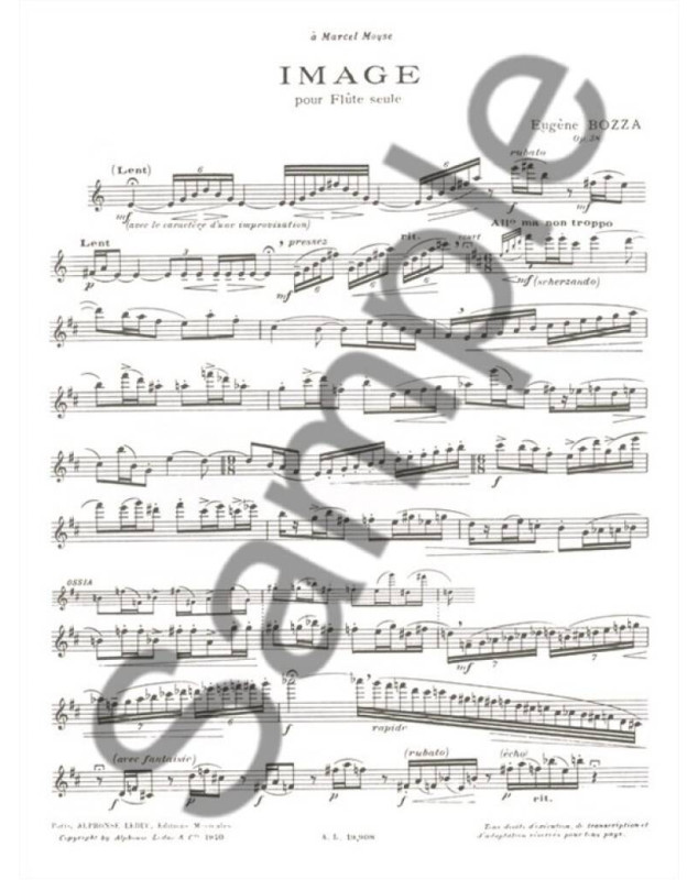 Eugène Bozza : Image pour Flute seule Op.38