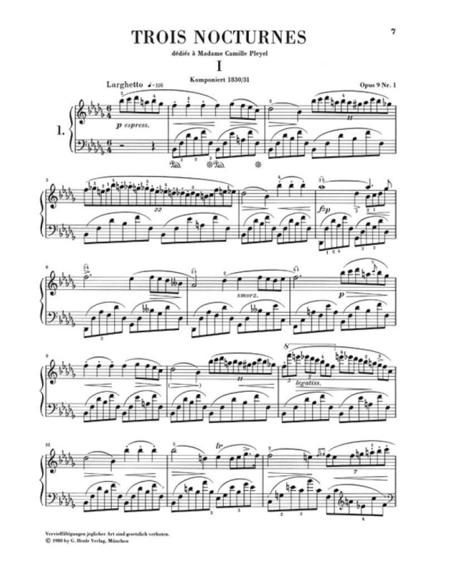 Frédéric Chopin : Nocturnes - Henle Verlag Urtext
