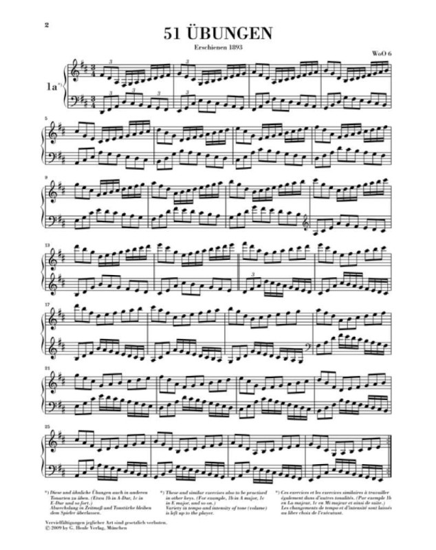 Johannes Brahms : 51 Exercises - 51 übungen - Henle Verlag Urtext