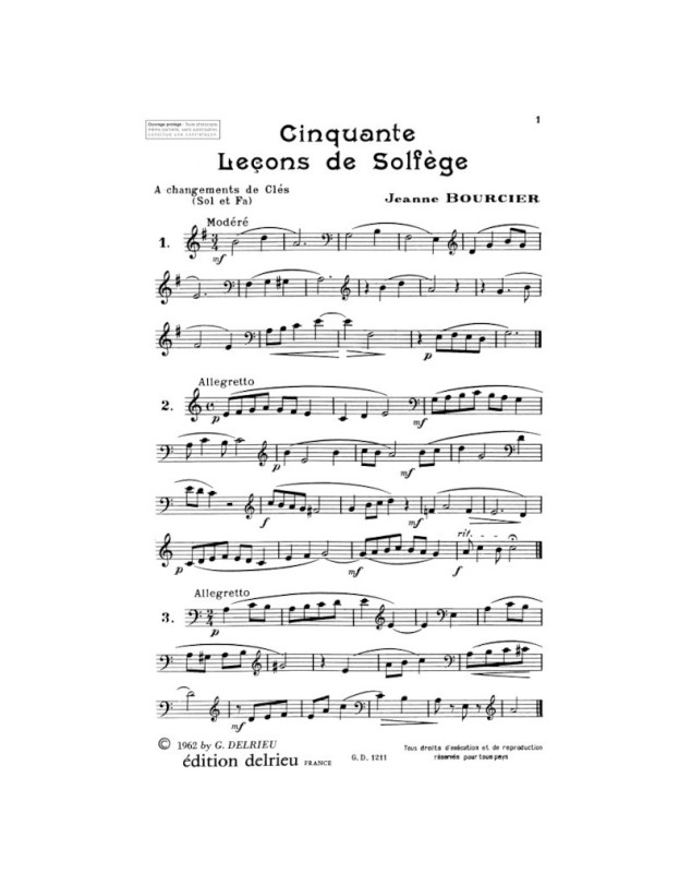 Jeanne Bourcier : Le Premier solfège Vol. 3 - Les 2 clés