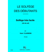 Solfège des débutants - clé de sol Vol.2 - Henri Classens - Combre