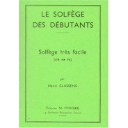 Solfège des débutants - clé de fa - Henri Classens - Editions Combre