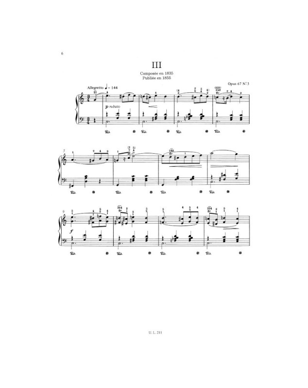 4 Mazurkas Op.67 - Chopin - Piano - Editions Henry Lemoine