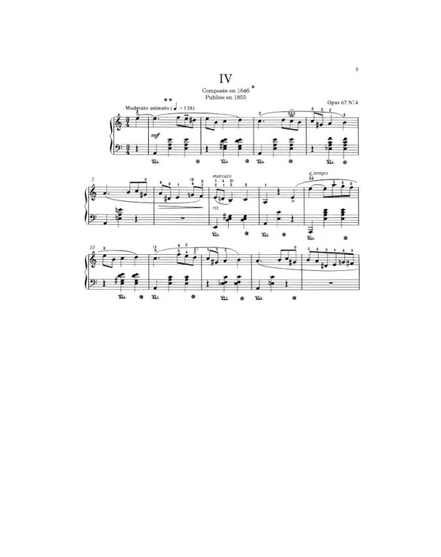 4 Mazurkas Op.67 - Chopin - Piano - Editions Henry Lemoine