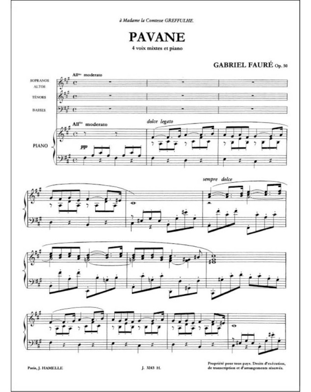 Gabriel Fauré : Pavane Op.50 - 4 Voix Mixtes SATB / Piano